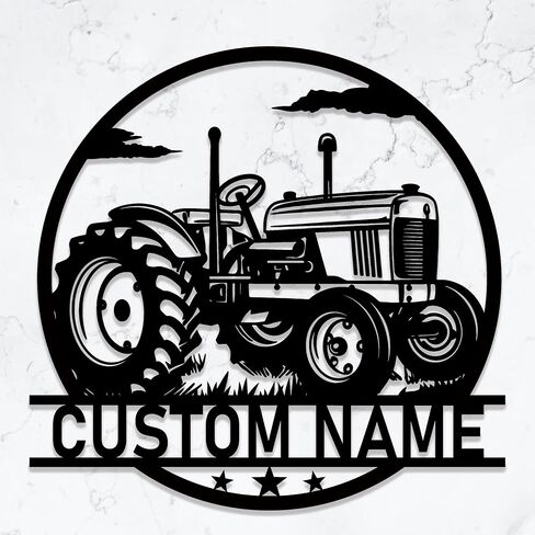 Custom Tractor Metal Wall Sign, Personalized Farm Tractor Driver Name, Farm Truck Decor, Birthday Gifts, Garage Decor, 8-24 Inch in Saudi Arabia