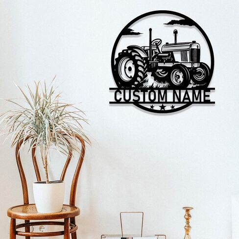 Custom Tractor Metal Wall Sign, Personalized Farm Tractor Driver Name, Farm Truck Decor, Birthday Gifts, Garage Decor, 8-24 Inch in Saudi Arabia