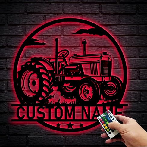 Custom Tractor Metal Wall Sign, Personalized Farm Tractor Driver Name, Farm Truck Decor, Birthday Gifts, Garage Decor, 8-24 Inch in Saudi Arabia