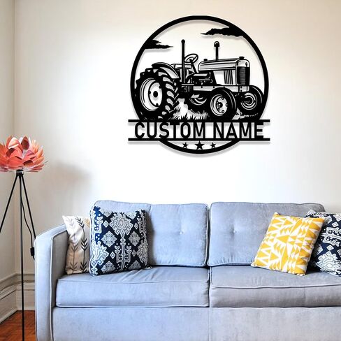 Custom Tractor Metal Wall Sign, Personalized Farm Tractor Driver Name, Farm Truck Decor, Birthday Gifts, Garage Decor, 8-24 Inch in Saudi Arabia