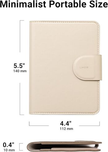 LHiDS Leatherette Passport Holder with RFID Protection, Premium PU Leather, Snap Button Closure, Travel Passport Wallet Cover for Passport, Boarding Passes, Business Cards, Cash (Classic Brown) in Kuwait