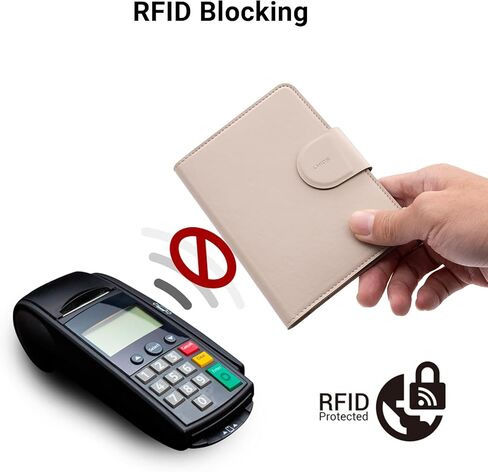 LHiDS Leatherette Passport Holder with RFID Protection, Premium PU Leather, Snap Button Closure, Travel Passport Wallet Cover for Passport, Boarding Passes, Business Cards, Cash (Classic Brown) in Kuwait