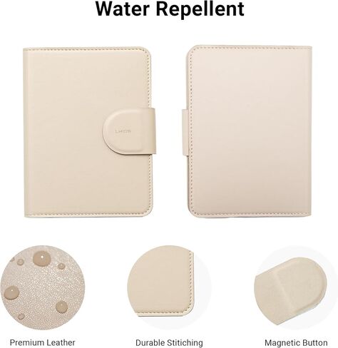 LHiDS Leatherette Passport Holder with RFID Protection, Premium PU Leather, Snap Button Closure, Travel Passport Wallet Cover for Passport, Boarding Passes, Business Cards, Cash (Classic Brown) in Kuwait