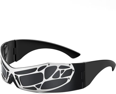 FEISEDY 80s Futuristic Cyclops Cyber Visor Sunglasses Men Women Punk Style Cosplay B4184 in Saudi Arabia