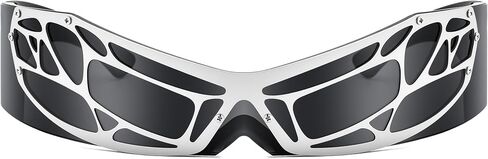 FEISEDY 80s Futuristic Cyclops Cyber Visor Sunglasses Men Women Punk Style Cosplay B4184 in Saudi Arabia