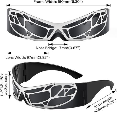 FEISEDY 80s Futuristic Cyclops Cyber Visor Sunglasses Men Women Punk Style Cosplay B4184 in Saudi Arabia