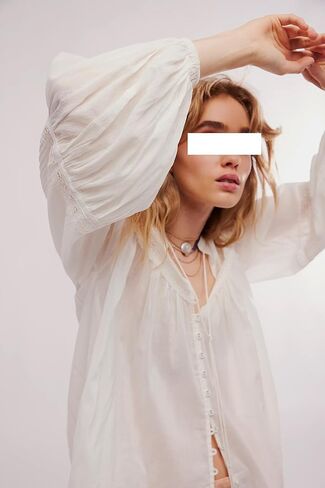 Boho Lace Bow Tie Front Top for Women Cute Sheer Ruffle Flowy Long Sleeve Shirts Coquette V Neck Button Down Blouse in Saudi Arabia