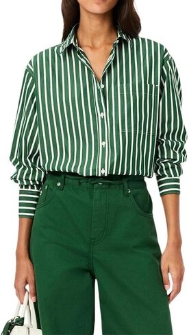 Lacoste Women's Oversized Popeline Long Sleeve Shirt in Saudi Arabia