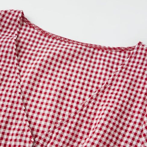 Y2k Button Up Shirt Women Short Sleeve Coquette Preppy Top Cute Vintage Button Down Slim Fitted Crop Gingham Blouse in Saudi Arabia