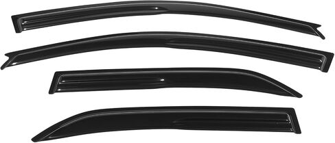 Window Visors Compatible with 2002-2007 Mitsubishi Lancer Sedan, Smoked Aero JDM Wind Deflectors Stick On by IKON MOTORSPORTS, 2002 2003 2004 2005 2006 in Saudi Arabia