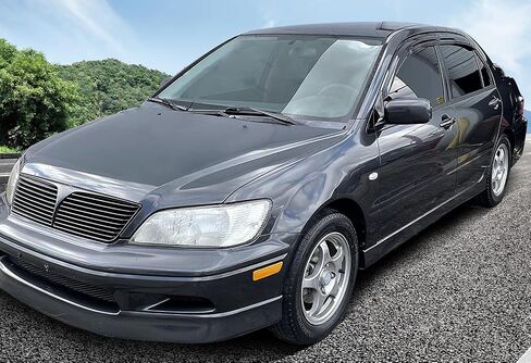 Window Visors Compatible with 2002-2007 Mitsubishi Lancer Sedan, Smoked Aero JDM Wind Deflectors Stick On by IKON MOTORSPORTS, 2002 2003 2004 2005 2006 in Saudi Arabia