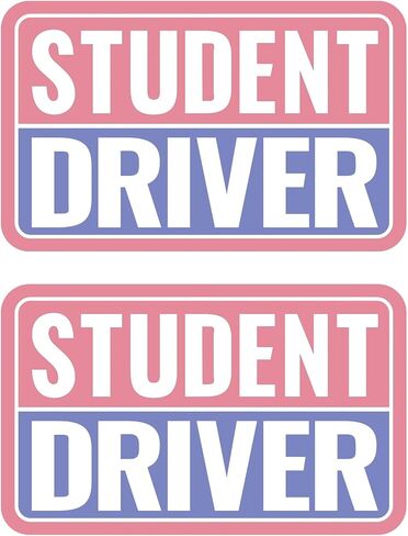 2 Pack Student Driver Magnet & New Driver Car Magnet - Removable Reflective Stickers No Residue, Essential Safety Stickers for Cars, Magnetic Decal (Red/Black-Student) in Saudi Arabia