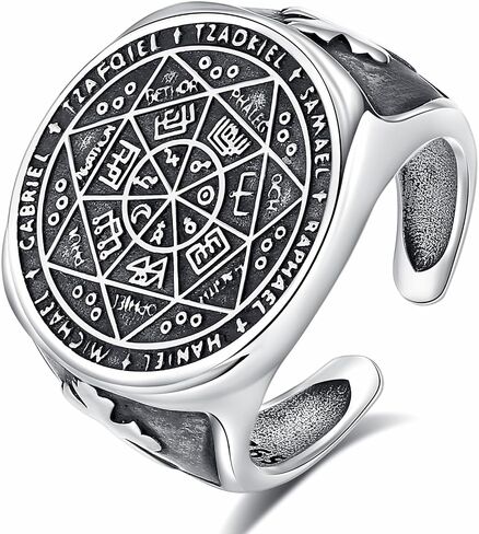 Vito 925 Sterling Silver Evil Eye Band Ring for Men, Vintinge Egyptian Adjustable Evil Eye Band Ring Protection Amulet Ring Gift for Dad in Saudi Arabia