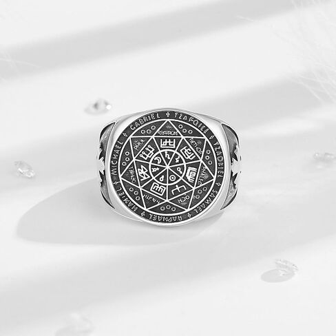 Vito 925 Sterling Silver Evil Eye Band Ring for Men, Vintinge Egyptian Adjustable Evil Eye Band Ring Protection Amulet Ring Gift for Dad in Saudi Arabia
