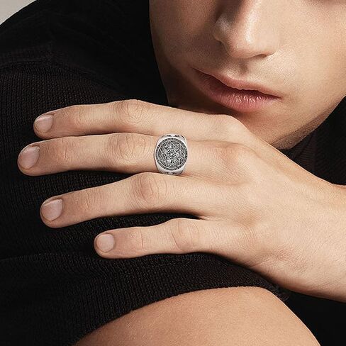 Vito 925 Sterling Silver Evil Eye Band Ring for Men, Vintinge Egyptian Adjustable Evil Eye Band Ring Protection Amulet Ring Gift for Dad in Saudi Arabia