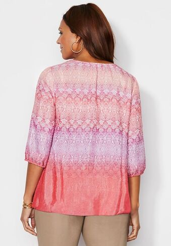 Catherines Women's Plus Size Santa Fe Peasant Top in Saudi Arabia
