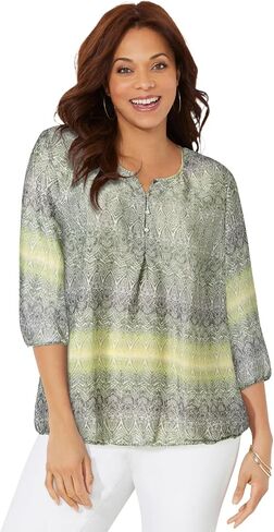 Catherines Women's Plus Size Santa Fe Peasant Top in Saudi Arabia