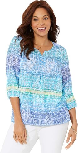 Catherines Women's Plus Size Santa Fe Peasant Top in Saudi Arabia
