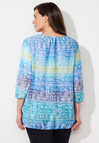 Catherines Women's Plus Size Santa Fe Peasant Top in Saudi Arabia