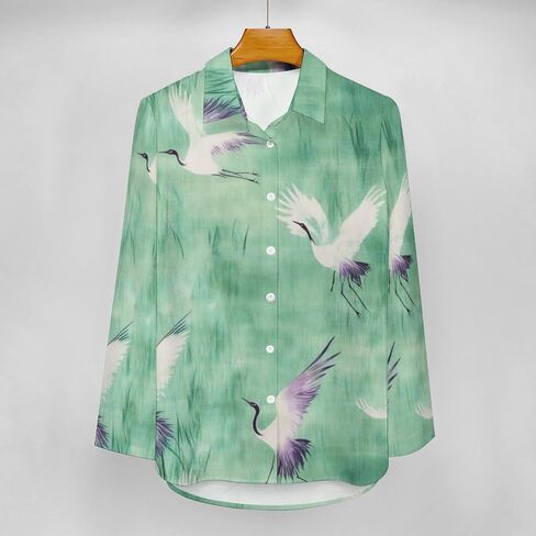 Women's Cotton Blend Long Sleeve Button Down Shirt Summer Casual Boho Vintage Floral Print Irregular Hem Tops in Saudi Arabia