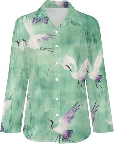 Women's Cotton Blend Long Sleeve Button Down Shirt Summer Casual Boho Vintage Floral Print Irregular Hem Tops in Saudi Arabia