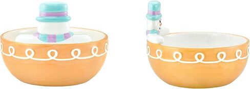 Bico Santa Claus Hand Painted Ceramic 18oz Candy Bowl, for treats, jam, sauce, snacks, Microwave and Dishwasher Safe in Saudi Arabia