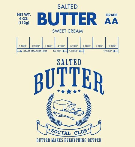 Funny Butter Printed Graphic T-Shirt for Women Salted Butter Foodie Baking Tee Cute Vintage Casual Summer Top in Saudi Arabia