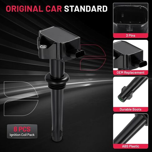 BDFHYK Ignition Coil Packs Compatible with BMW X5 650i 645Ci 550i 545i 750i 745i 750Li 745Li X3 X5 Z4 2002 2003 2004 2005 2006 2007 2008 2009 2.5L 3.0L 3.2L 4.4L 4.8L V8 V12 l6 Coil for UF522 Set of 6 in Saudi Arabia