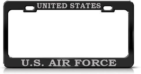 United States U.S. Air Force Steel Heavy Duty Black License Plate Frame Tag Border Gray in Saudi Arabia