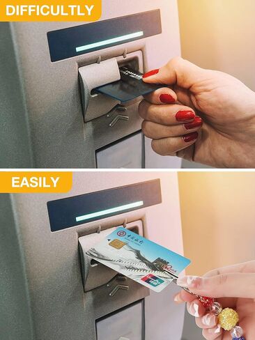 بطاقة junkin ائتمان بطاقة 4 قطع من البطاقة المصرفية المصرفية المزعجة للخرز بطاقة atm card clip keychain keychain chain grabber for long nails atk keychain مع حبات لطيفة (نابضة بالحياة) in Kuwait