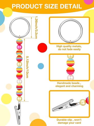 بطاقة junkin ائتمان بطاقة 4 قطع من البطاقة المصرفية المصرفية المزعجة للخرز بطاقة atm card clip keychain keychain chain grabber for long nails atk keychain مع حبات لطيفة (نابضة بالحياة) in Kuwait