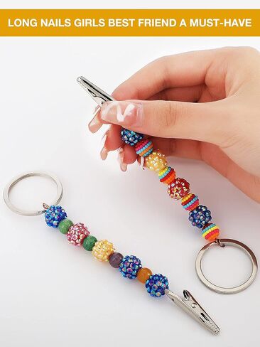 بطاقة junkin ائتمان بطاقة 4 قطع من البطاقة المصرفية المصرفية المزعجة للخرز بطاقة atm card clip keychain keychain chain grabber for long nails atk keychain مع حبات لطيفة (نابضة بالحياة) in Kuwait