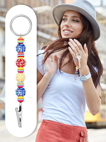 بطاقة junkin ائتمان بطاقة 4 قطع من البطاقة المصرفية المصرفية المزعجة للخرز بطاقة atm card clip keychain keychain chain grabber for long nails atk keychain مع حبات لطيفة (نابضة بالحياة) in Kuwait