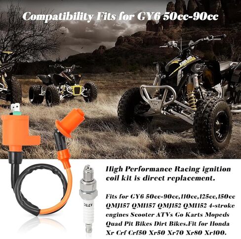 ملف الإشعال عالي الأداء في سباق مع شمعات شرارة ل GY6 50CC 150CC 125CC 150CC الصينية ATV الدراجة ATV ATV GO KART PARTS in Saudi Arabia