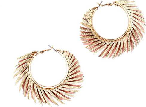 Olivia Welles Willow Chunky Gold Hoop Earrings, Colorful Fringe Spiral Womens Hoop Earrings Fashion Jewelry for Any Event in Saudi Arabia
