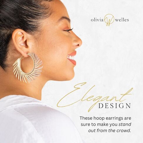 Olivia Welles Willow Chunky Gold Hoop Earrings, Colorful Fringe Spiral Womens Hoop Earrings Fashion Jewelry for Any Event in Saudi Arabia