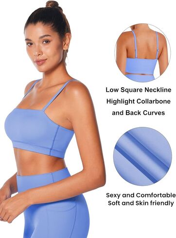 Sunzel Womens Sports Bra Basty Soft Lovable Artraps Packed Yoga Bra Scoop Neck Wireles in Kuwait
