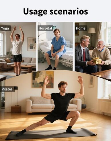 Yawlsow 4 Pair Pilates Grip Socks for Men Non Slip Grippy Socks Yoga Non Skid Sticky Sock for Hospital House Elderly in Saudi Arabia