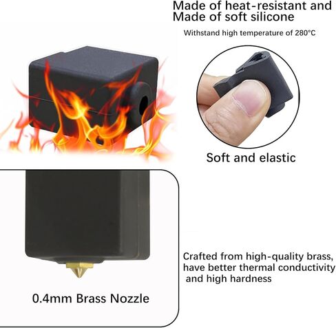 JUUPINE 5PCS 0.4MM Hardened steel NozzleThread mozzle for Kobra 3 Hotend Extruder,High Temperature Wear Resistant Nozzles High Flow Hotend Extruder for Anycubic Kobra 3/Kobra 3 Combo 3D Printer in Kuwait