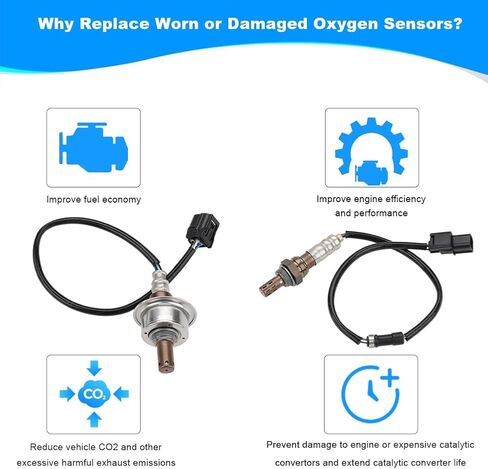 JDMON 2PCS Oxygen O2 Sensor Upstream Downstream Replacement for 2007-2011 Honda Civic 1.8L L4 Compatible with 234-9124, 234-4350 in Saudi Arabia