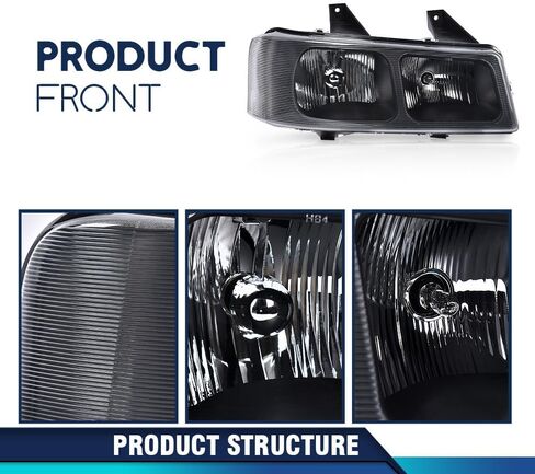PIT66 Headlights Assembly Bumper Turn Signal Light Lamp Compatible with Chevy Blazer 1998-2005/Fit Chevy S10 Pickup 1998-2004 for Model with Bumper Lights Smoky Lens Black Housing Clear Reflector in Saudi Arabia
