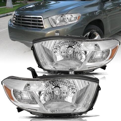 مجموعة مجموعة المصابيح الأمامية من نوع Aosky من نوع 2008-2010 Toyota Highlander Chrome Bread و Side Praitenger Side in Kuwait