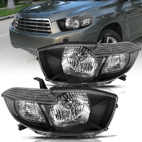 مجموعة مجموعة المصابيح الأمامية من نوع Aosky من نوع 2008-2010 Toyota Highlander Chrome Bread و Side Praitenger Side in Kuwait