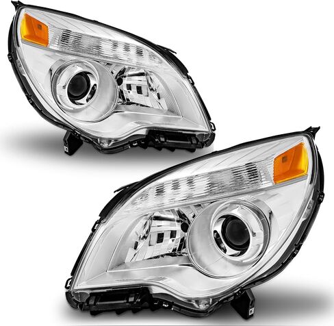 Headlight Assembly Halogen Projector Fit For 2010-2015 Chevy Equinox 10-15 Chevy Equinox Headlamp Assembly Chrome Housing Amber Reflector in Saudi Arabia