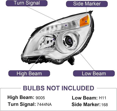 Headlight Assembly Halogen Projector Fit For 2010-2015 Chevy Equinox 10-15 Chevy Equinox Headlamp Assembly Chrome Housing Amber Reflector in Saudi Arabia