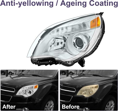 Headlight Assembly Halogen Projector Fit For 2010-2015 Chevy Equinox 10-15 Chevy Equinox Headlamp Assembly Chrome Housing Amber Reflector in Saudi Arabia