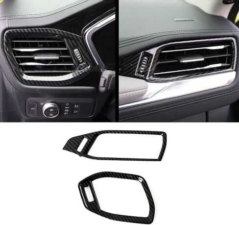 Xiter 2pcs ABS Cabon على غرار الألياف الجانبية الجانبية الأمامية تغطية منفذ فتحة لفورد Escape 2020 2021 2022 2023 2024 2025 الملحقات الداخلية ، ألياف الكربون in Kuwait