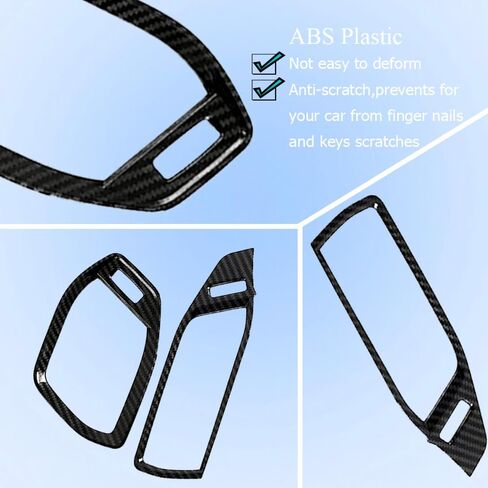 Xiter 2pcs ABS Cabon على غرار الألياف الجانبية الجانبية الأمامية تغطية منفذ فتحة لفورد Escape 2020 2021 2022 2023 2024 2025 الملحقات الداخلية ، ألياف الكربون in Kuwait