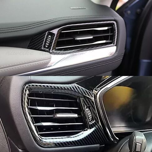 Xiter 2pcs ABS Cabon على غرار الألياف الجانبية الجانبية الأمامية تغطية منفذ فتحة لفورد Escape 2020 2021 2022 2023 2024 2025 الملحقات الداخلية ، ألياف الكربون in Kuwait