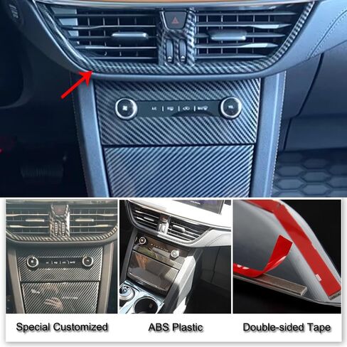 Xiter 2pcs ABS Cabon على غرار الألياف الجانبية الجانبية الأمامية تغطية منفذ فتحة لفورد Escape 2020 2021 2022 2023 2024 2025 الملحقات الداخلية ، ألياف الكربون in Kuwait